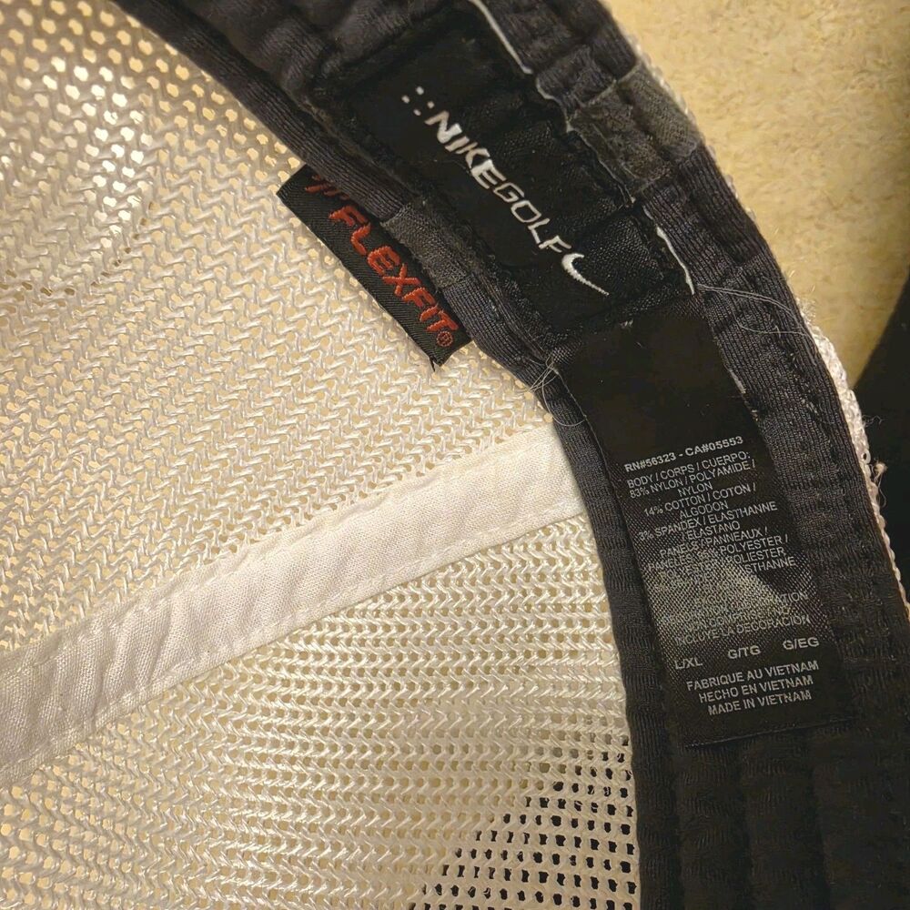 Nike Golf Flex Fit Baseball Hat Cap Embroidered Vr 20xi White Mesh Adult LG/XL - Picture 7 of 7